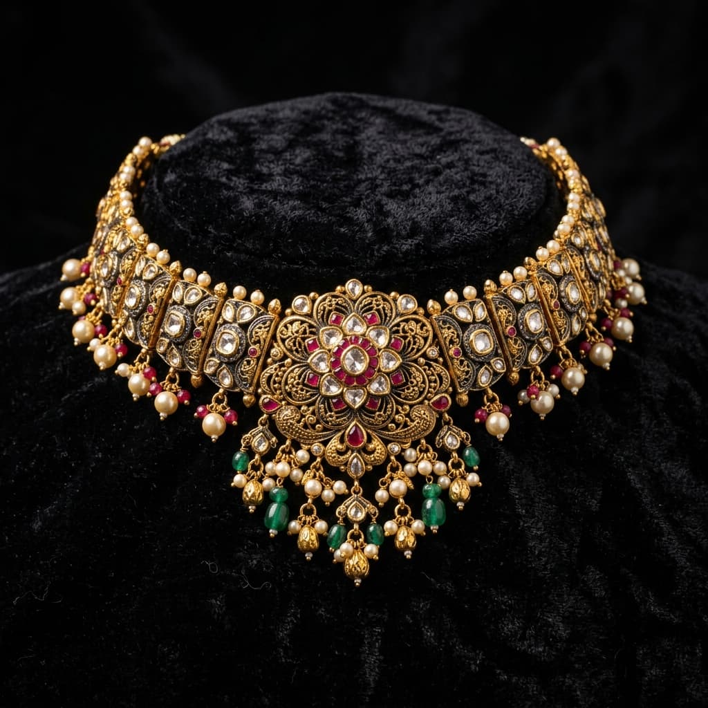 Fine Gold Kundan Necklace